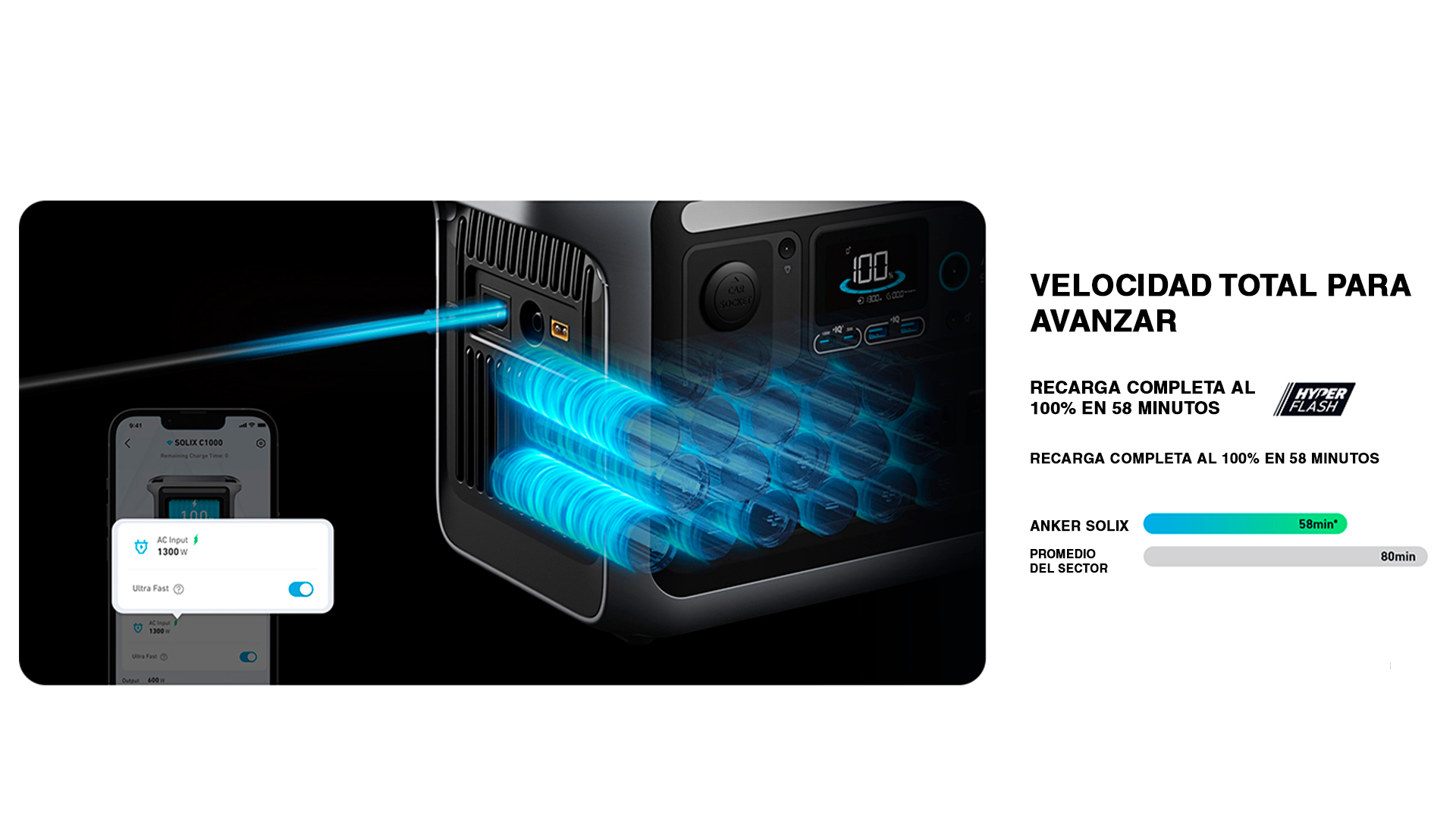 velocidad anker c1000x