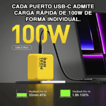 Cargador AOHI The Youth 100W GaN de 3 Puertos con Power Delivery - Image 5